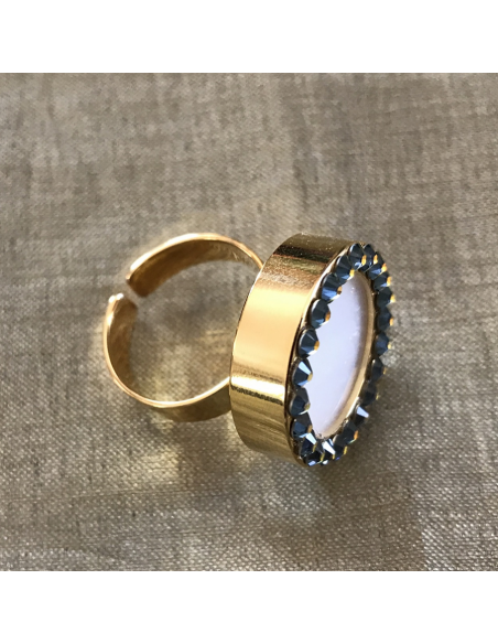 Parfum solide bague cristal de Swarovski  - 2