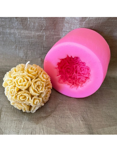 Bougie sculpture décorative artisanale cire naturelle de soja. Modèle boule 5,5 cm avec moule. Personnalisable