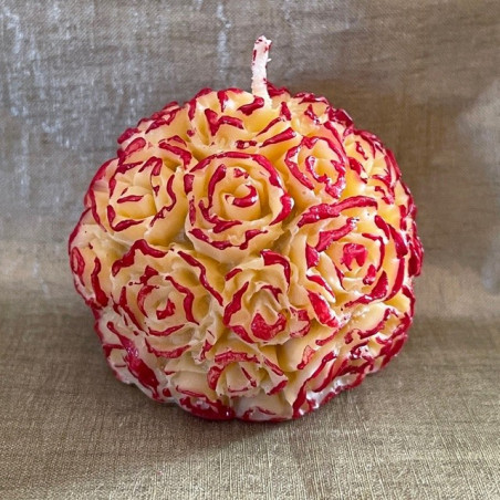Bougie décorative sculpture parfumée chouchou chaud artisanale boule de rose