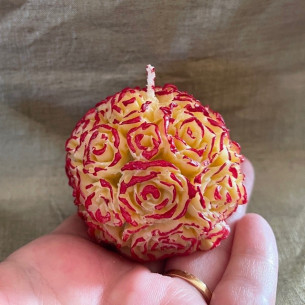 Bougie décorative sculpture parfumée chouchou chaud artisanale boule de rose 2