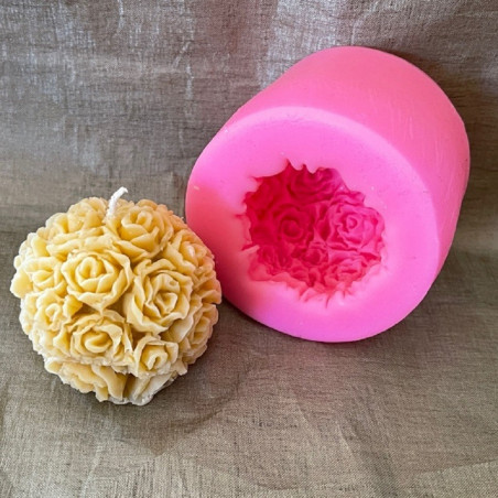 Bougie décorative sculpture parfumée chouchou chaud artisanale boule de rose avec moule