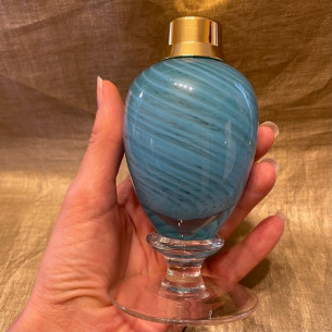 Vaporisateur de parfum poire artisanal bleu sur pied de luxe 80 ml Luxe verre artisanal