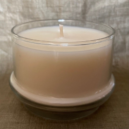 Bougie cloche artisanale cire naturelle de soja personnalisable ouverte