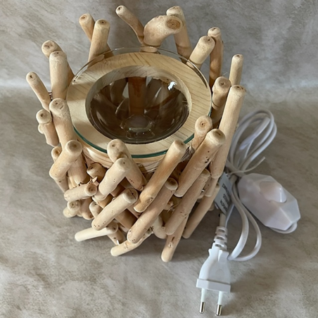 Lampe diffuseur de parfum en bois