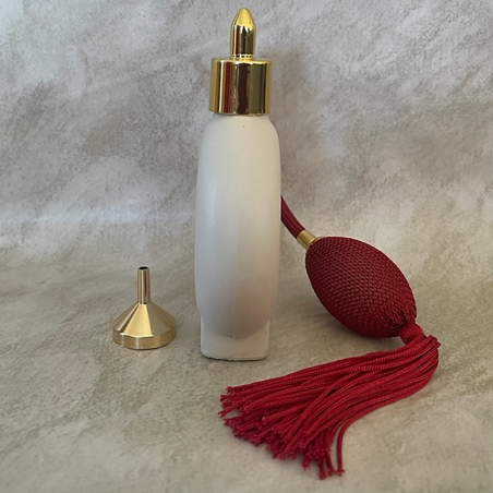 Vaporisateur de parfum poire  artisanal peint à la main ouvert