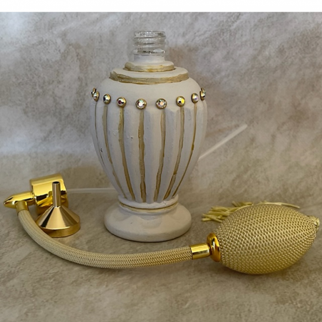 Vaporisateur de parfum poire peint Cristal de swarovski artisanal 110 ml ouvert