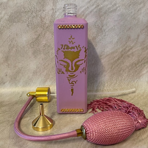 Vaporisateur de parfum poire bouddha CRISTAL DE LUXE peint main artisanal ouvert