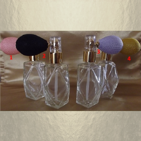 Vaporisateur de poudre pour le corps poire rétro vide et rechargeable modèle facettes 60 ml  - 1