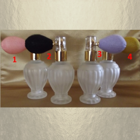 Vaporisateur poudre pour le corps poire rétro vide et rechargeable modèle boule sur pied givrée  50 ml  - 1