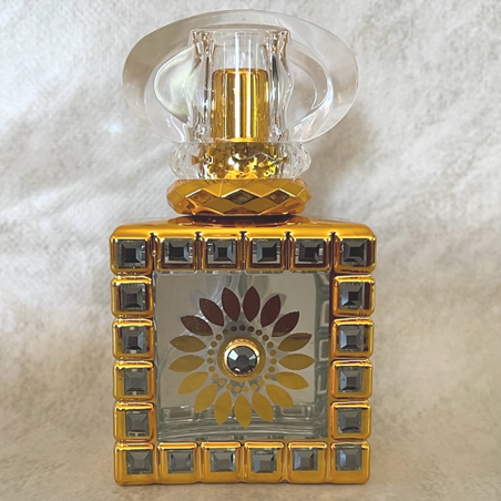 Vaporisateur de parfum Cristal de Swarovski JET HEMATITE artisanal de luxe décoration à la main