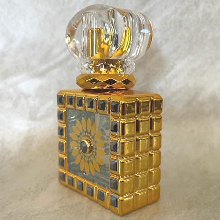 Vaporisateur de parfum Cristal de Swarovski JET HEMATITE artisanal profil 2