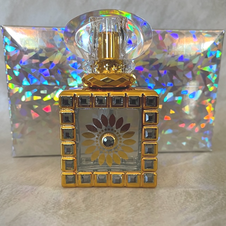 Vaporisateur de parfum Cristal de Swarovski JET HEMATITE artisanal boîte cadeau