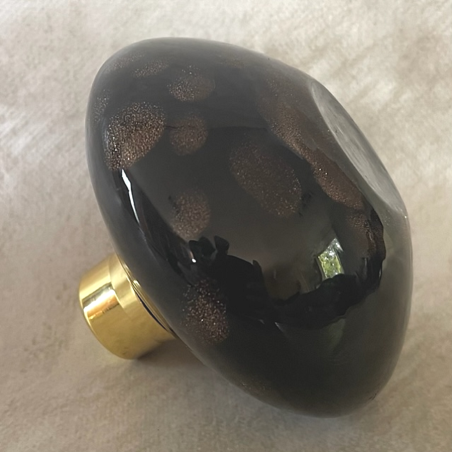 Vaporisateur de parfum poire verre artisanal  noir or bronze 190 ml profil