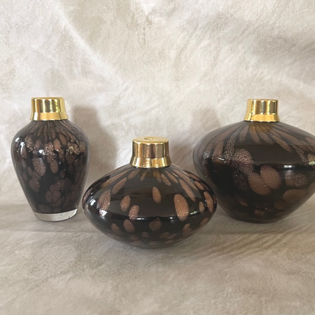 Vaporisateur de parfum poire verre artisanal  noir or bronze 190 ml différents modèles