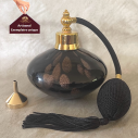 Vaporisateur de parfum poire verre artisanal  noir or bronze 190 ml