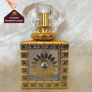Vaporisateur de parfum Cristal de Swarovski JET HEMATITE artisanal de luxe