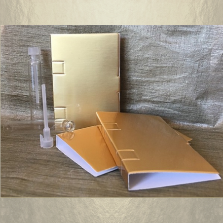 Tubes - fioles échantillons de parfum avec sa pochette cadeau or  - 2