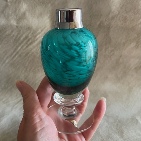 Vaporisateur de parfum poire vert luxe 80 ml  verre artisanal en main