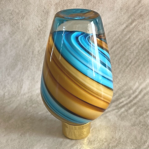 Vaporisateur de parfum poire artisanal spirale bleu 100 ml envers Vaporisateur de parfum poire artisanal spirale bleu 100 ml envers
