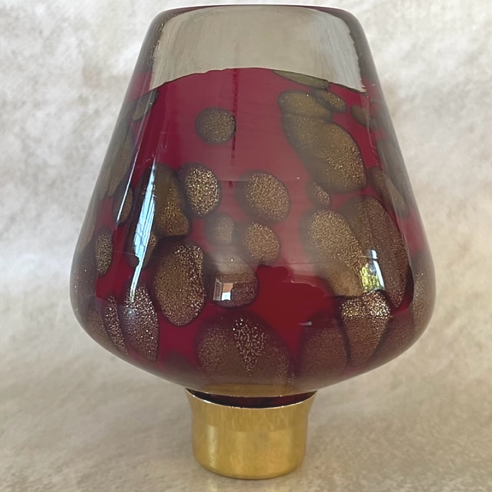 Vaporisateur de parfum poire verre artisanal bordeaux or bronze 150 ml envers Vaporisateur de parfum poire verre artisanal bordeaux or bronze 150 ml envers