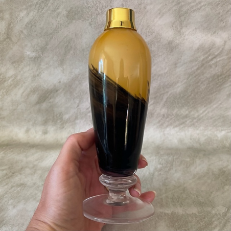 Vaporisateur de parfum poire artisanal sur pied ambre porté