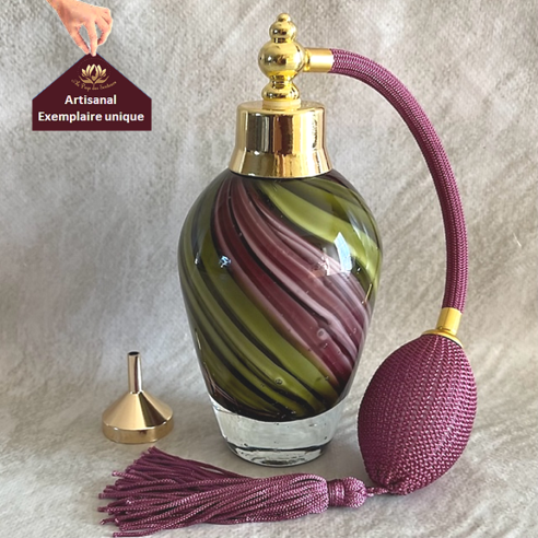 Vaporisateur de parfum artisanal multicolore aubergine kaki poire aubergine 100 ml