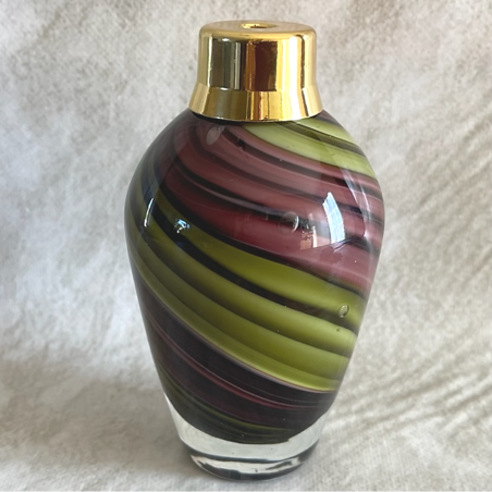 Vaporisateur de parfum artisanal multicolore aubergine kaki poire aubergine 100 ml droit