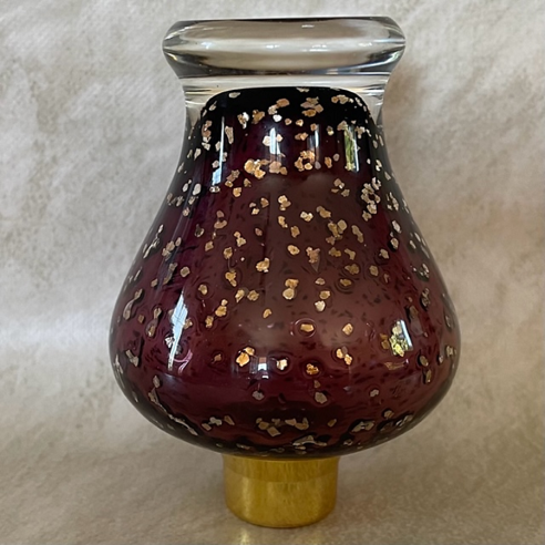 Vaporisateur de parfum poire artisanal de luxe aubergine et or 180 ml envers