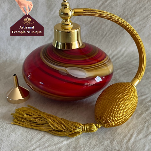 Vaporisateur de parfum poire artisanal verre soufflé tricolore 190 ml