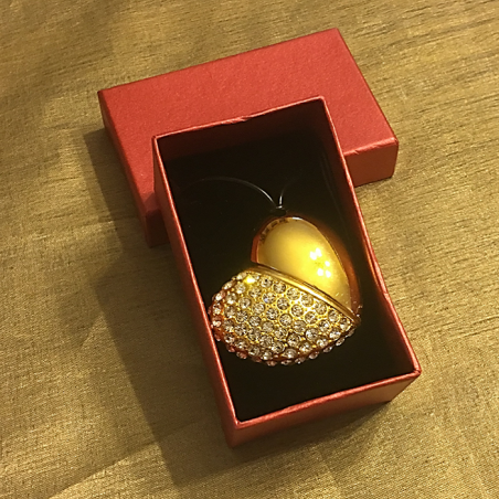 Clé USB Cœur diamanté 16 GO, 32 GO couleur or  - 1