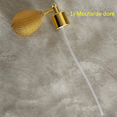 Poire de rechange pour vaporisateur de parfum courte modèle 2 moutarde doré