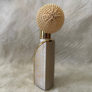 Vaporisateur de parfum poire courte champagne doré motif cachemire 30ml 2