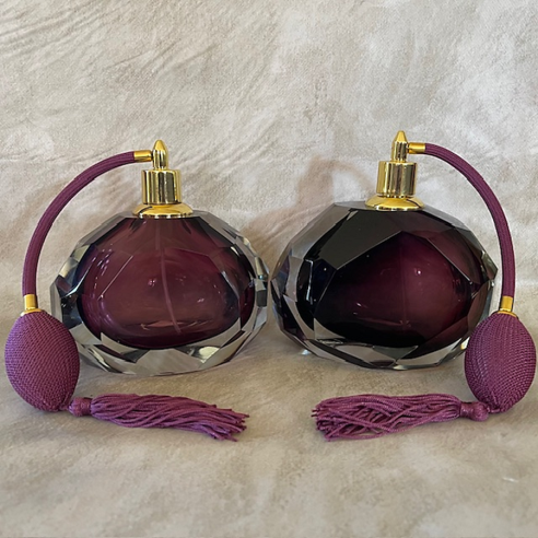 Vaporisateur de parfum artisanal cristal aubergine 155ml autre exemplaire