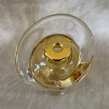 Vaporisateur de parfum artisanal poire moutarde dorée modèle drapé 150 ml col