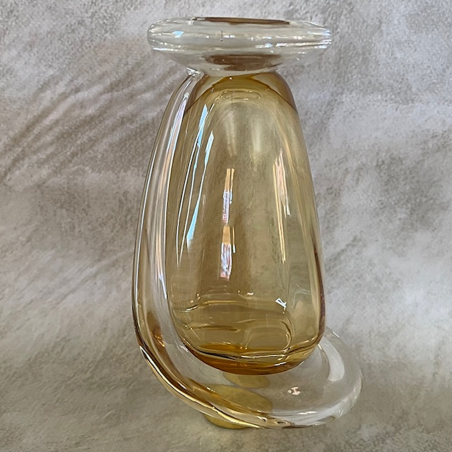 Vaporisateur de parfum artisanal poire moutarde dorée modèle drapé 150 ml envers