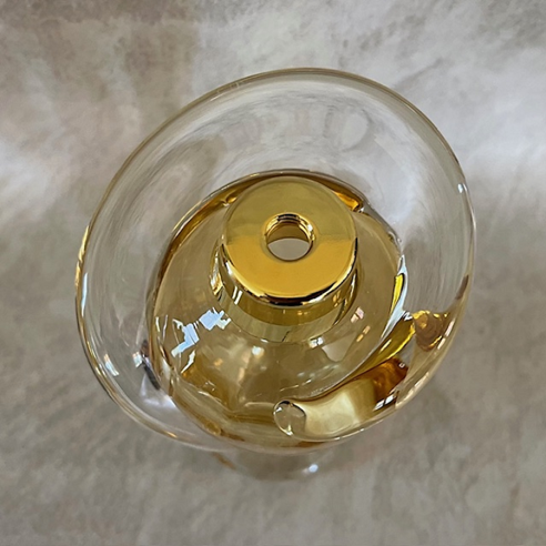 Vaporisateur de parfum artisanal poire or drapé 145 ml col