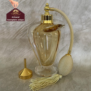 Vaporisateur de parfum artisanal poire or drapé 145 ml