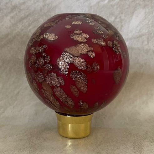 Vaporisateur de parfum poire artisanal boule rouge bordeaux 145ml envers