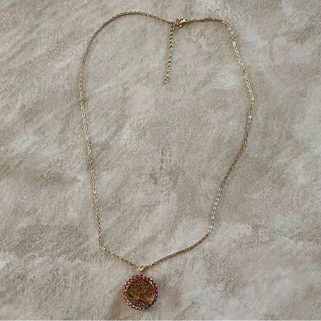 Collier pendentif diffuseur de parfum arbre de vie Cristal de Swarovski  acier inoxydable