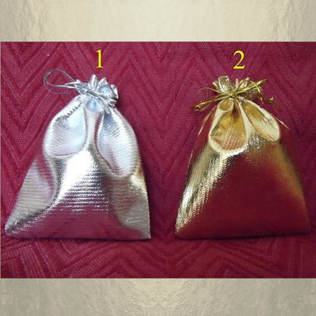 Pochettes / sac  couleur or ou argent 10 x 12 cm  - 1