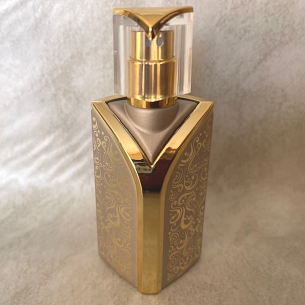 Vaporisateur de parfum buste motif cachemire champagne perlé