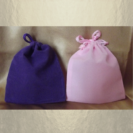 Pochettes / sac / pochon en suédine / velours violet ou rose  - 1