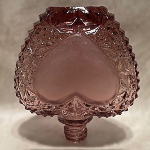 Vaporisateur de parfum cœur artisanal en cristal vieux rose envers Vaporisateur de parfum cœur artisanal en cristal vieux rose envers