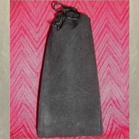 Pochette cadeaux, sac, pochons en tissus suédine noir 10 cm X 22 cm  - 1