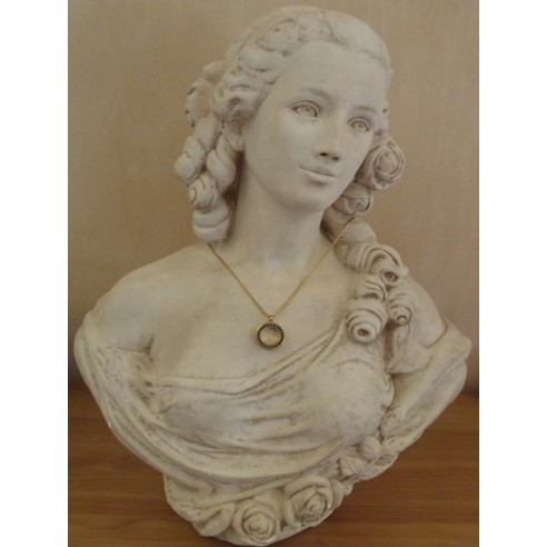 Collier artisanal Pendentif fiole Mémorial, fiole à parfum précieux orné de strass CRISTAL DE LUXE cosmojet or sur buste