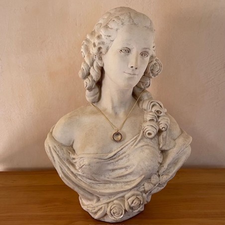 Collier artisanal Pendentif fiole Mémorial, fiole à parfum précieux orné de strass CRISTAL DE LUXE FIRE volcano or buste statue