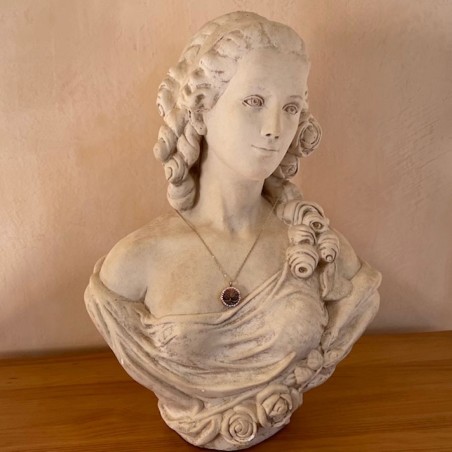 Collier pendentif diffuseur de parfum arbre de vie artisanal strass CRISTAL AUTRICHIEN FIRE OPAL AB artisanal buste statue