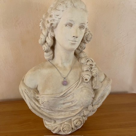 Collier artisanal Pendentif fiole Mémorial cœur, fiole à parfum orné de CRISTAL DE LUXE HYACINTH AB