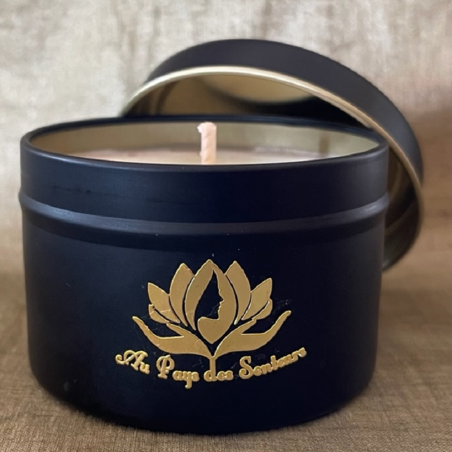 Bougie artisanale parfum vanille intense cire de soja naturelle biodégradable sans OGM ni pesticides