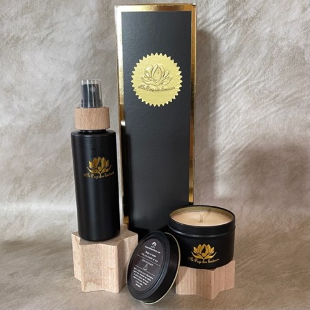 Duo maison parfumée Bougie artisanale & parfum d' intérieur sans alcool Marque Au pays des senteurs